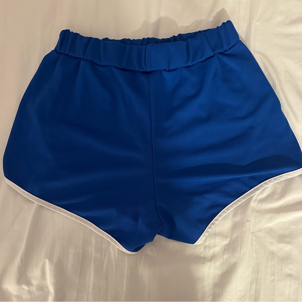 Blue Exercise Shorts - Picture 2 of 3